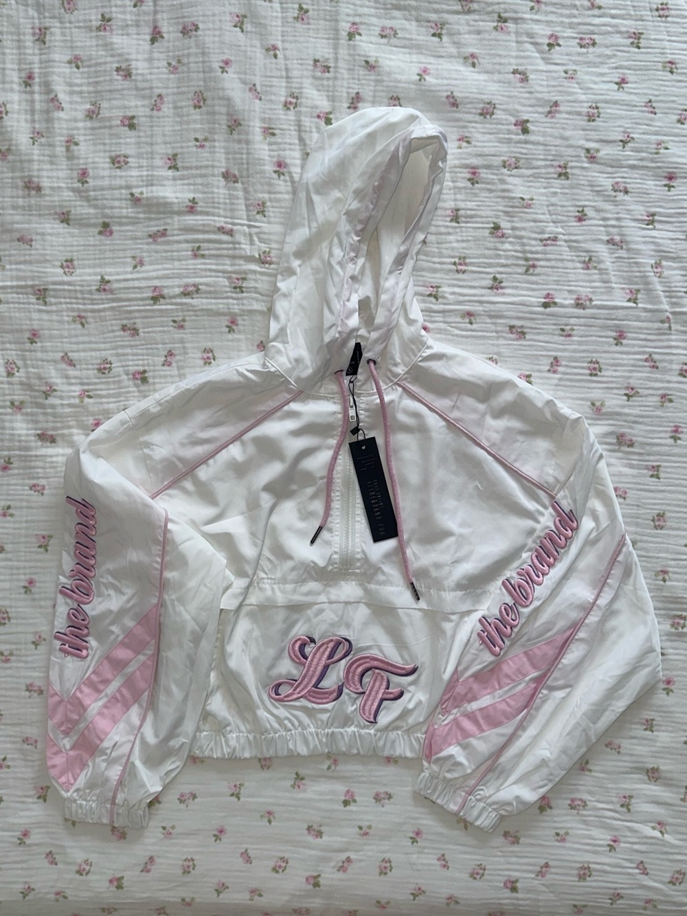 LF The Brand White and Pink Windbreaker